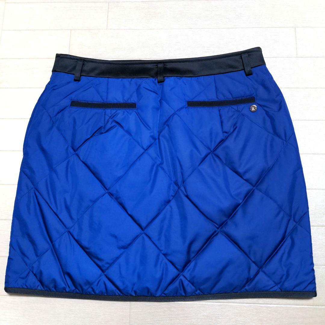 再再再値下げ美品 ランバンスポール 中綿スカート42 ブルー 定価38500