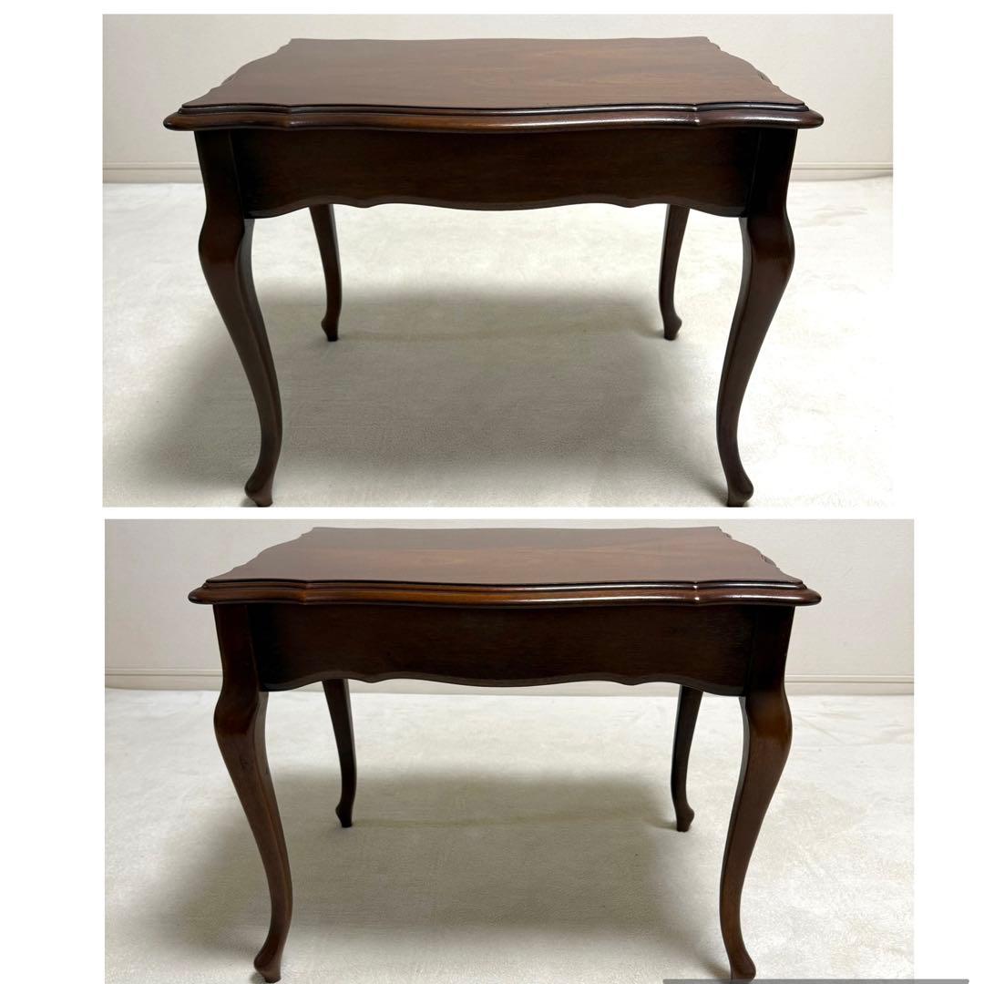 マルニ木工 サイドテーブル アンティーク レトロ猫脚 ロココ調