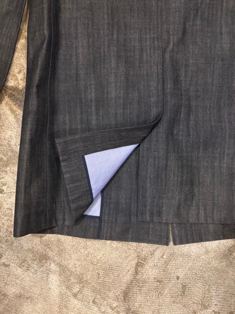 【美品】ナナミカ　ゴアテックスデニム　 ステンカラーコート　インディゴ　L