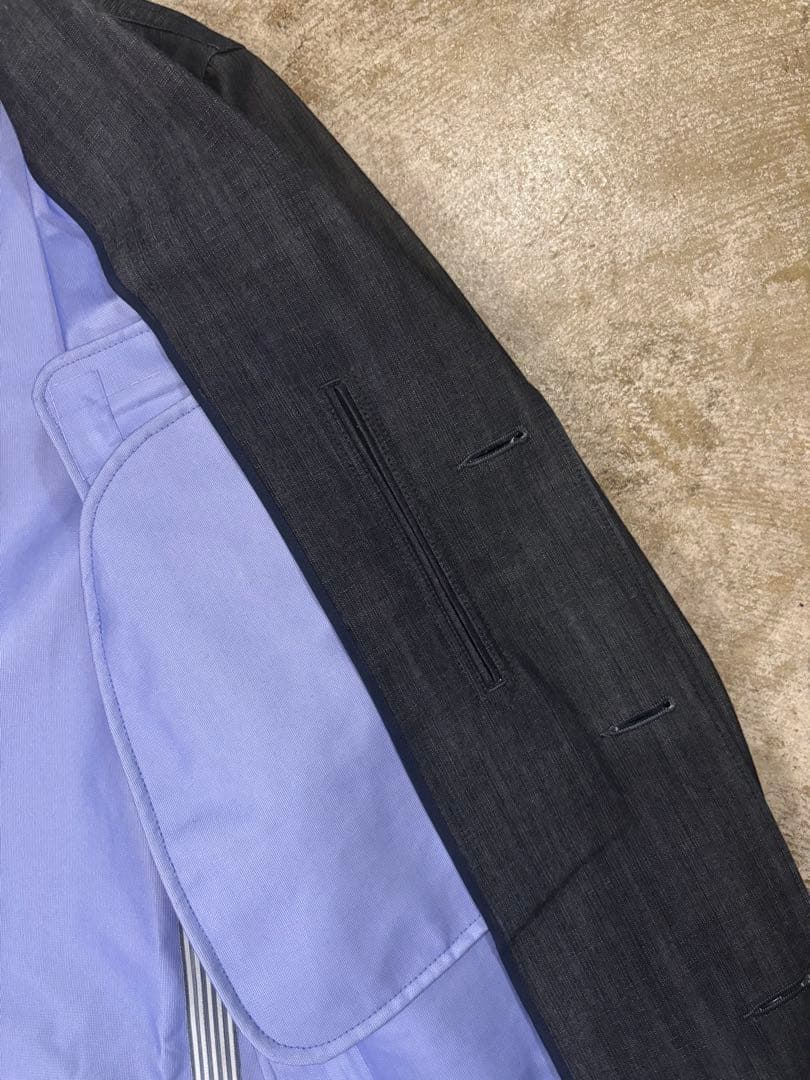 【美品】ナナミカ　ゴアテックスデニム　 ステンカラーコート　インディゴ　L