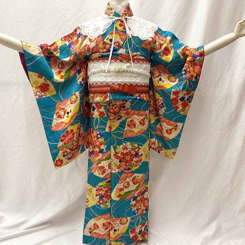 601aj60□ジュニア着物 アンティーク ハーフ成人式 卒業式 十三参り
