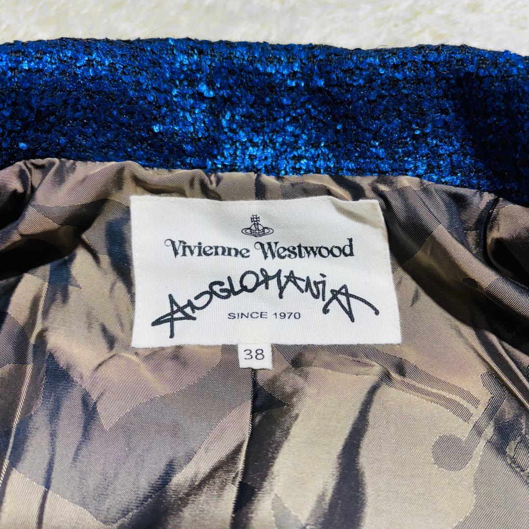 ✨極希少✨ヴィヴィアン チェスターコート　スパンコール　裏地総柄 ブルー