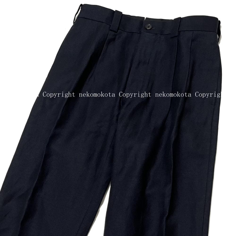 マーガレットハウエル フォックスブラザーズ ウール リネン パンツ M 紺