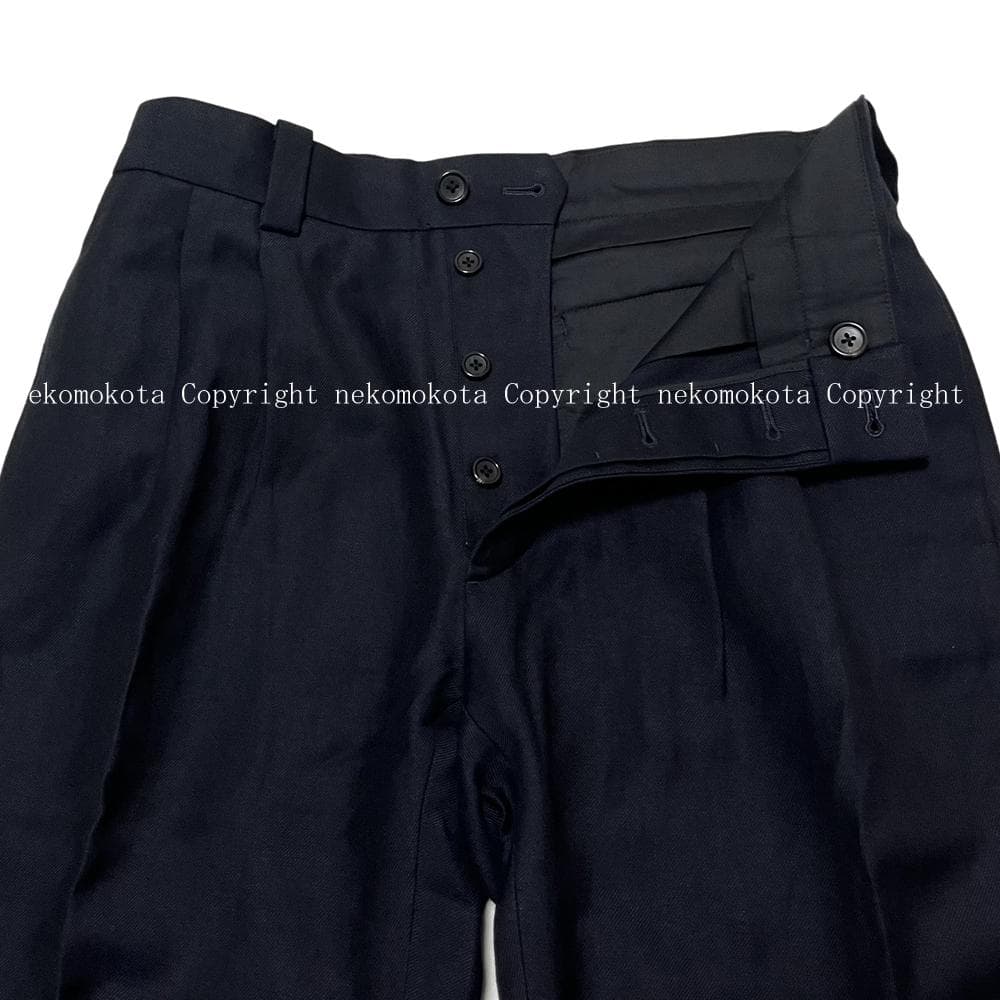 マーガレットハウエル フォックスブラザーズ ウール リネン パンツ M 紺