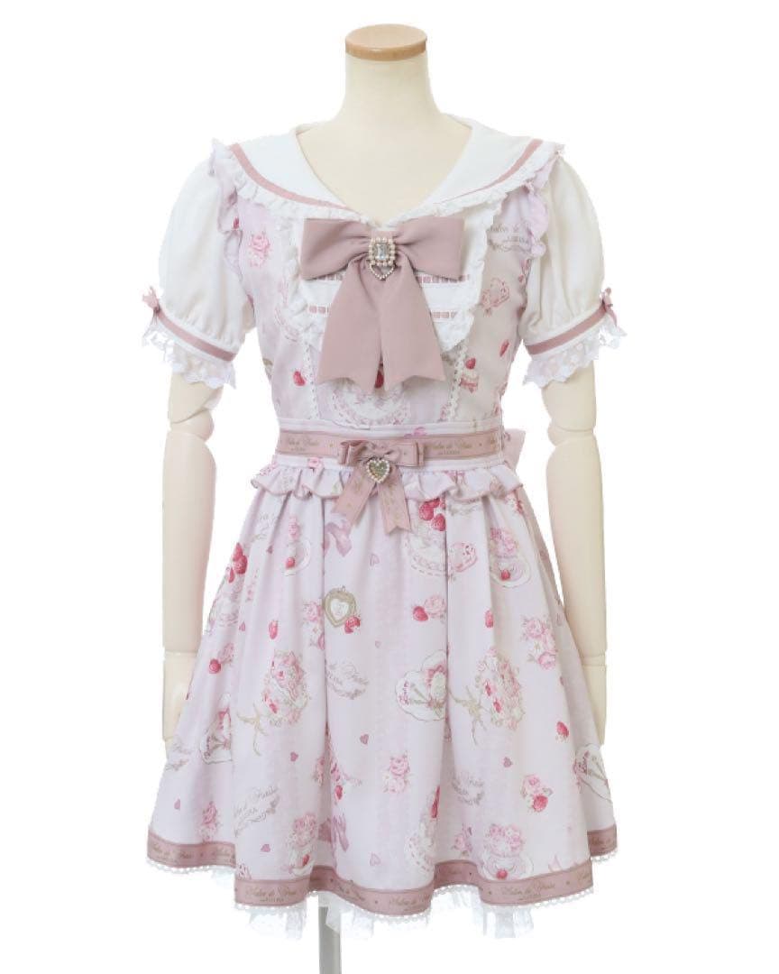 LIZLISA salon de fraise柄 ワンピース 半袖