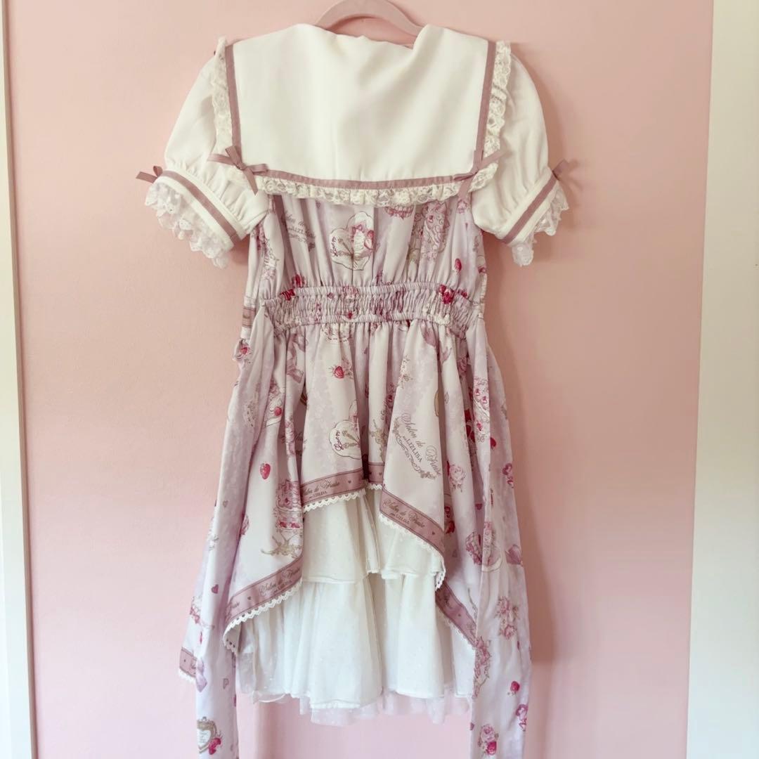 LIZLISA salon de fraise柄 ワンピース 半袖