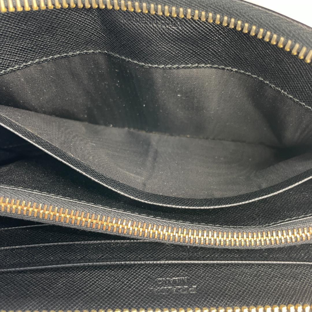 良品 PRADA 財布 ナイロン ブラック 長財布 ラウンドファスナー