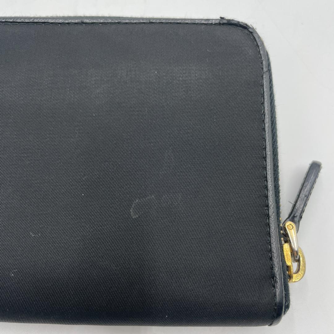 良品 PRADA 財布 ナイロン ブラック 長財布 ラウンドファスナー