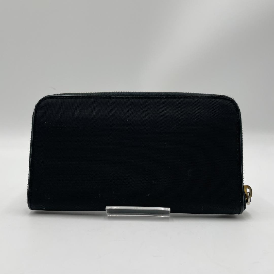 良品 PRADA 財布 ナイロン ブラック 長財布 ラウンドファスナー
