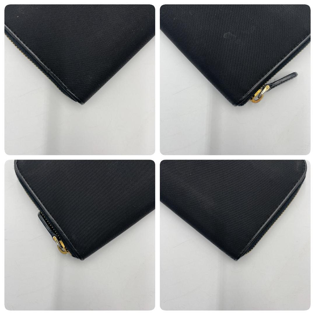 良品 PRADA 財布 ナイロン ブラック 長財布 ラウンドファスナー