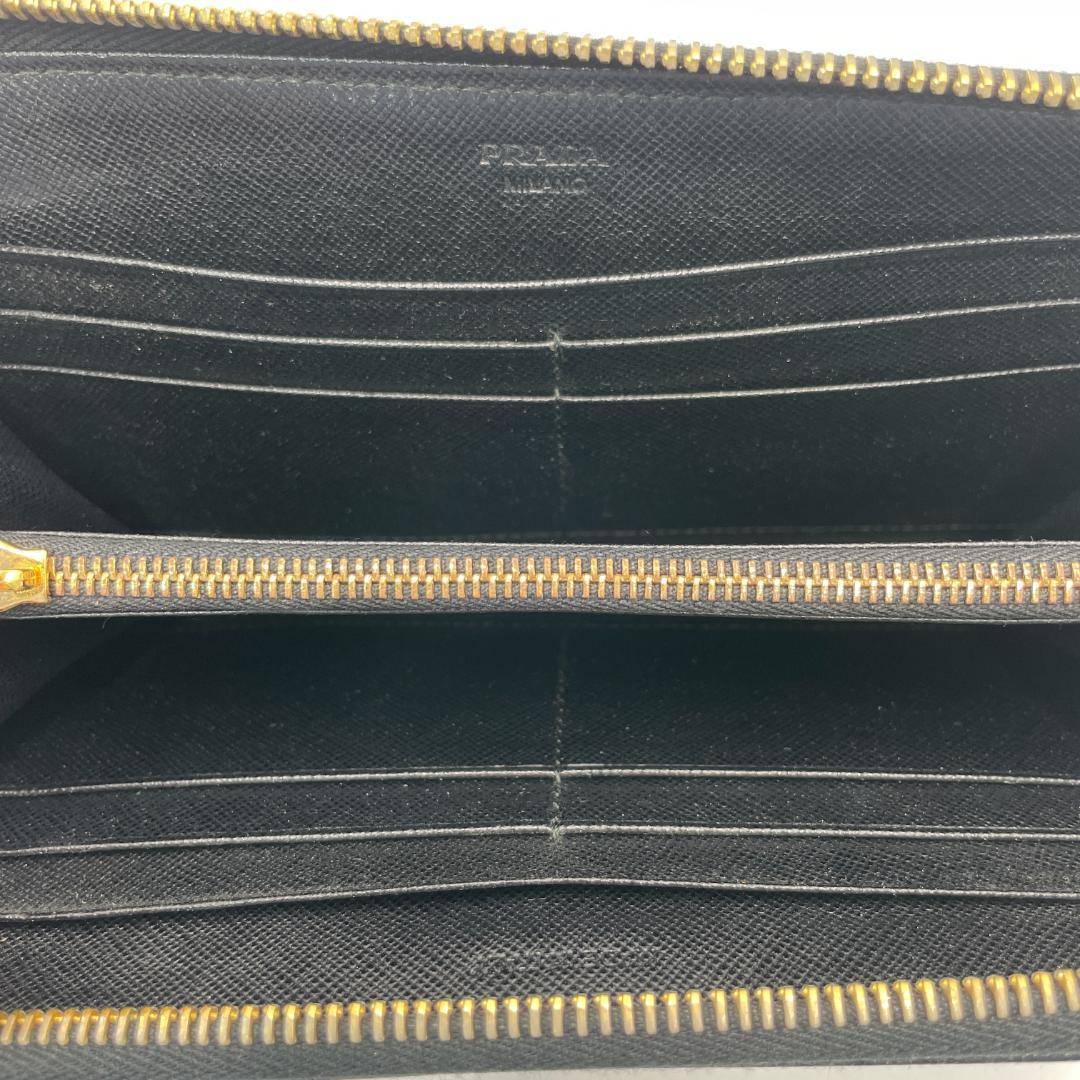 良品 PRADA 財布 ナイロン ブラック 長財布 ラウンドファスナー