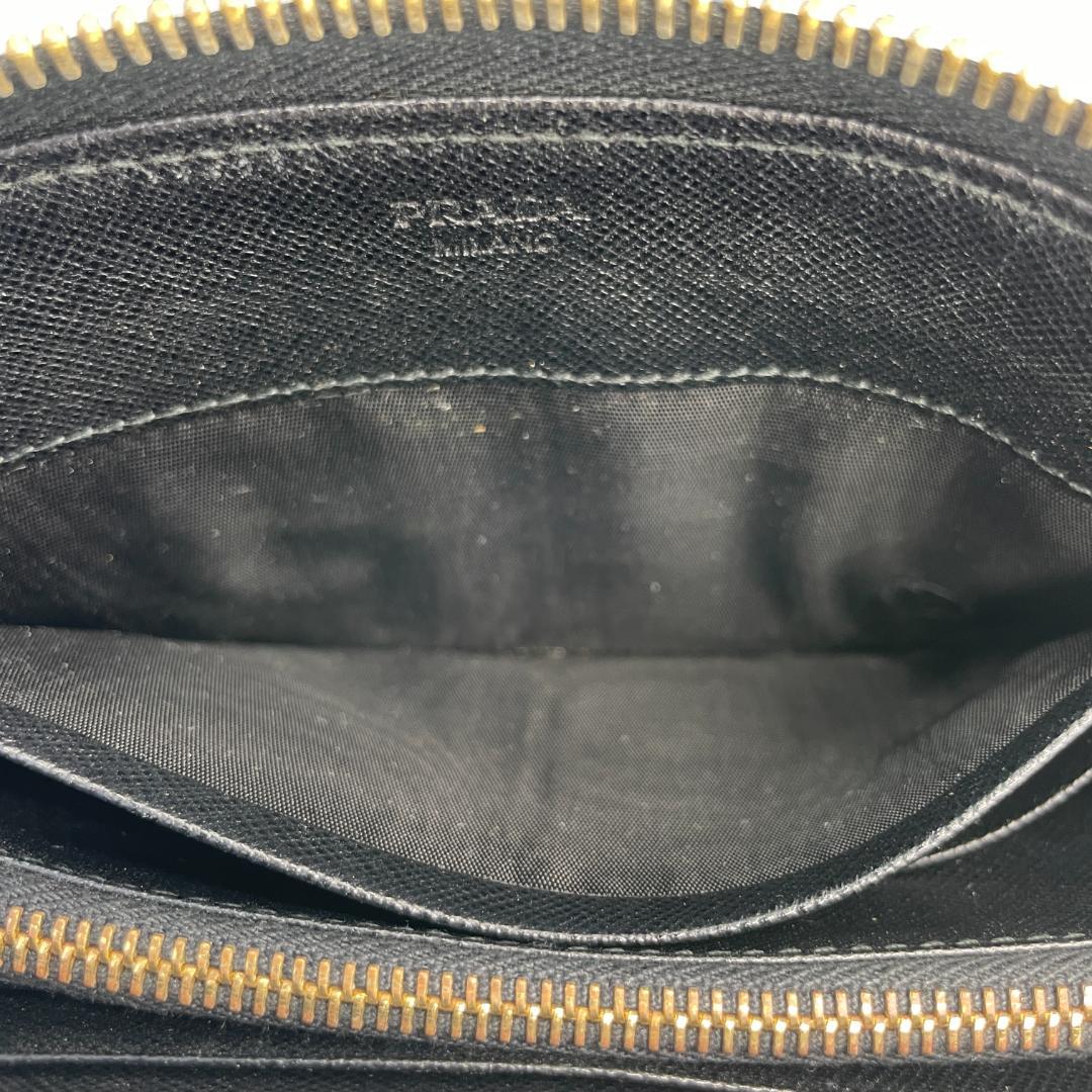 良品 PRADA 財布 ナイロン ブラック 長財布 ラウンドファスナー