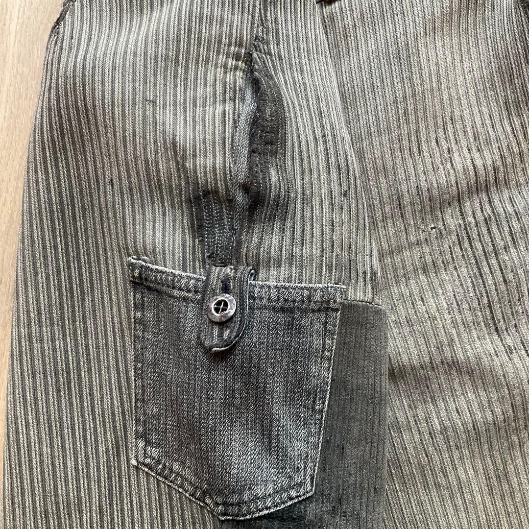 フランス ビンテージ ファーマーズパンツ ストライプ 軍 m47