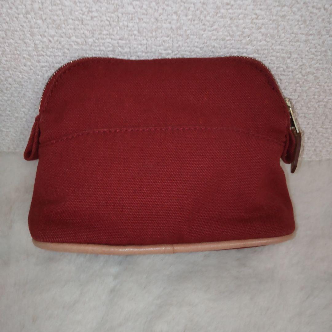 極美品】エルメス 赤 キャンバス ボリードポーチ