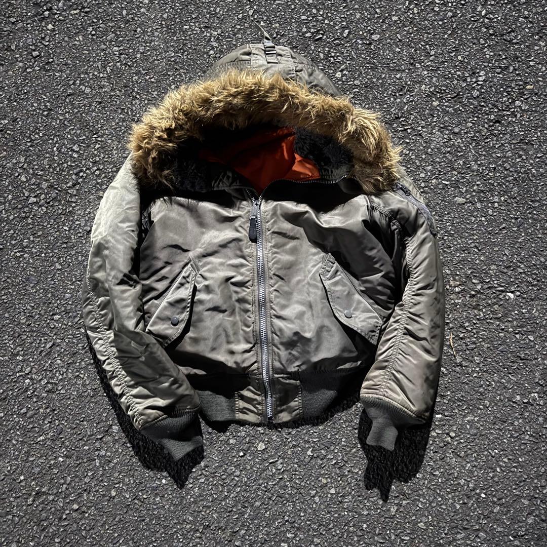 超希少00s ALPHA n2b ma1 ファー付き　フライト　ジャケット 短丈