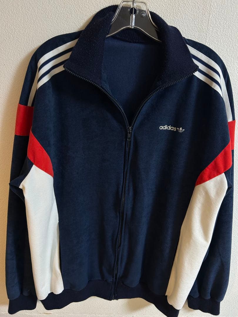 70sアディダスadidasベロアジャージ トラックジャケットXLフランス製