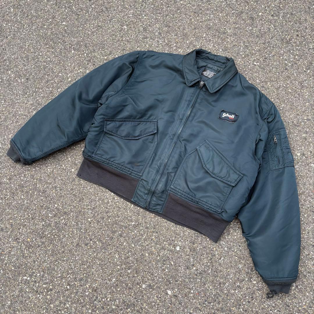 90s Schott CWU-R フライトジャケット ma-1 ダークグリーン