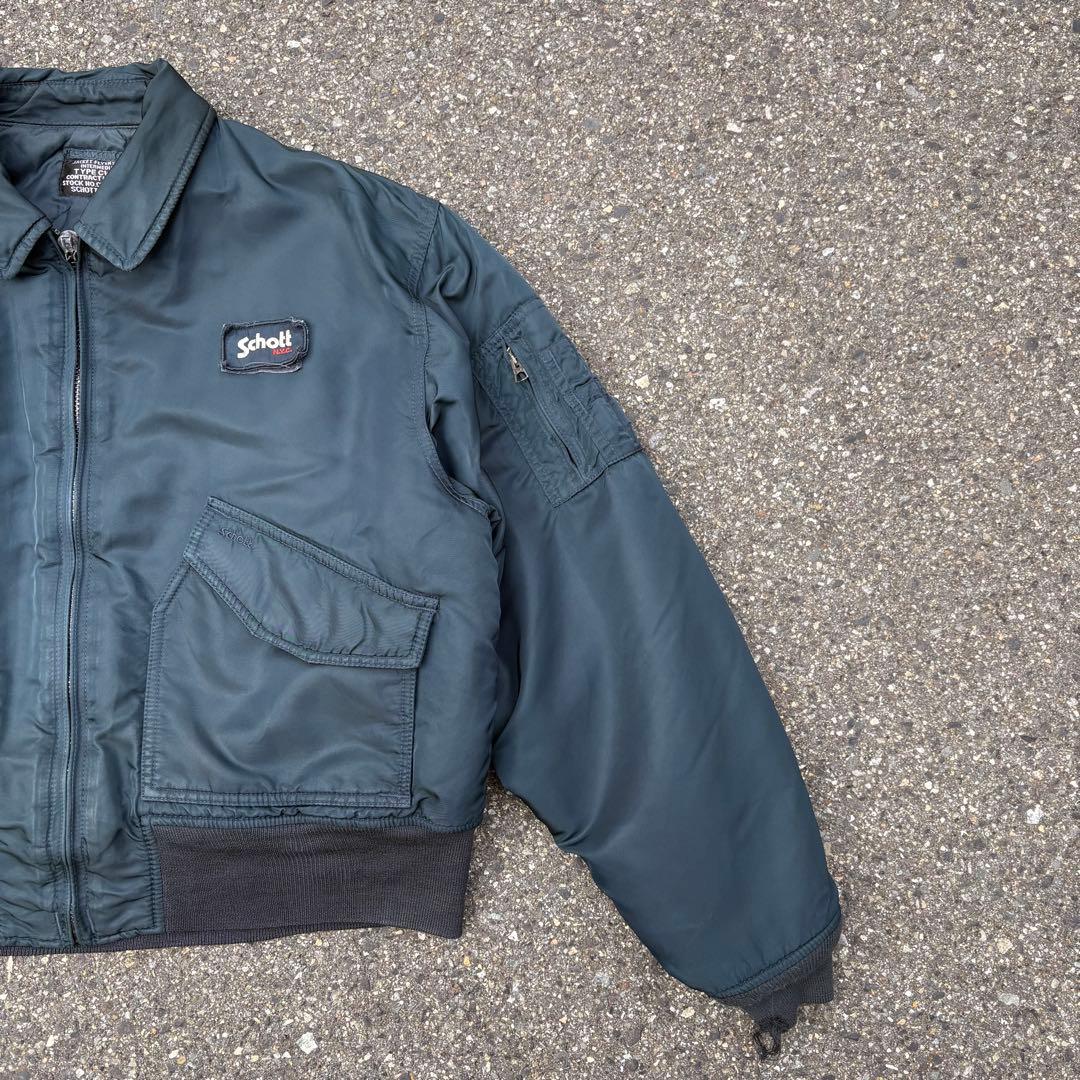 90s Schott CWU-R フライトジャケット ma-1 ダークグリーン