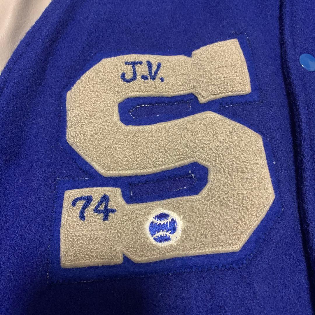 70s スタジャン　ビンテージ　ラグビー　ドラキュラ　ブルー　アメカジ　希少