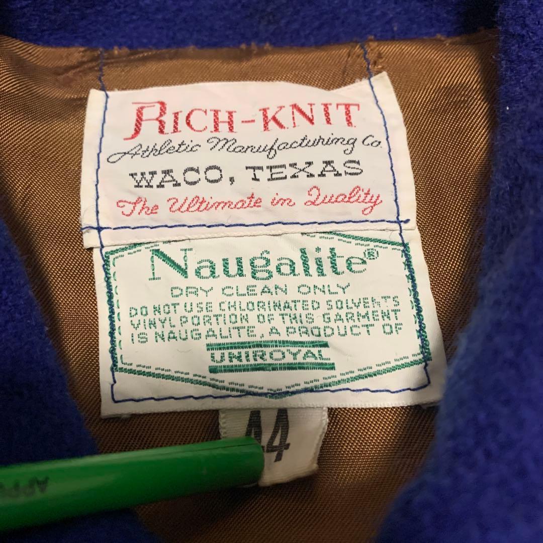 70s スタジャン　ビンテージ　ラグビー　ドラキュラ　ブルー　アメカジ　希少