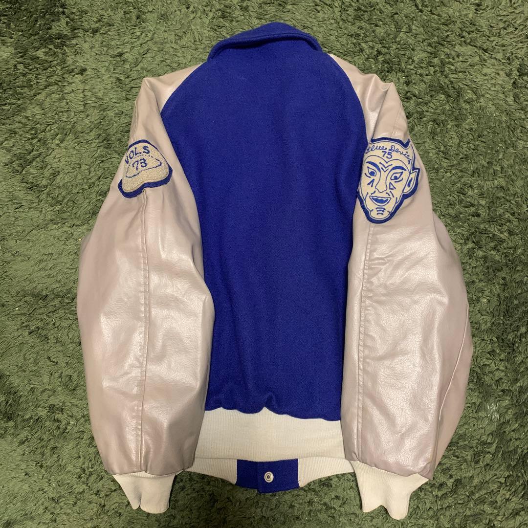 70s スタジャン　ビンテージ　ラグビー　ドラキュラ　ブルー　アメカジ　希少