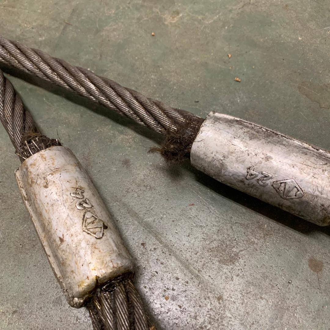 ワイヤーロープ 牽引ワイヤーロープ 玉掛け 24mm 1.6m 工事用材料