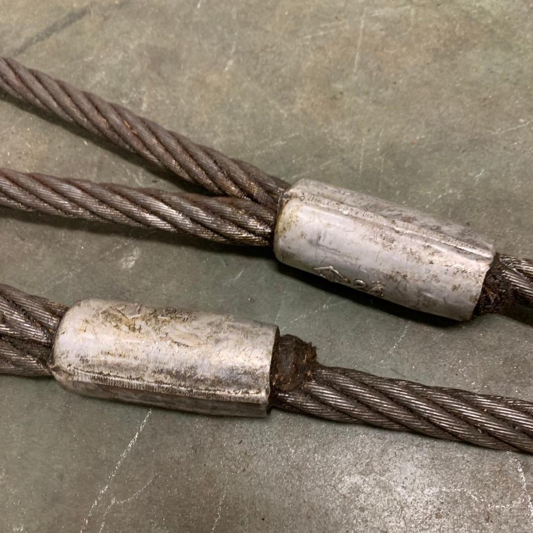 ワイヤーロープ 牽引ワイヤーロープ 玉掛け 24mm 1.6m 工事用材料