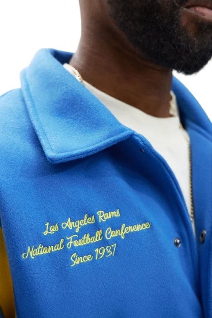 NFL RAMS ラムズ バーシティジャケット スタジャン M 公式 ブルー