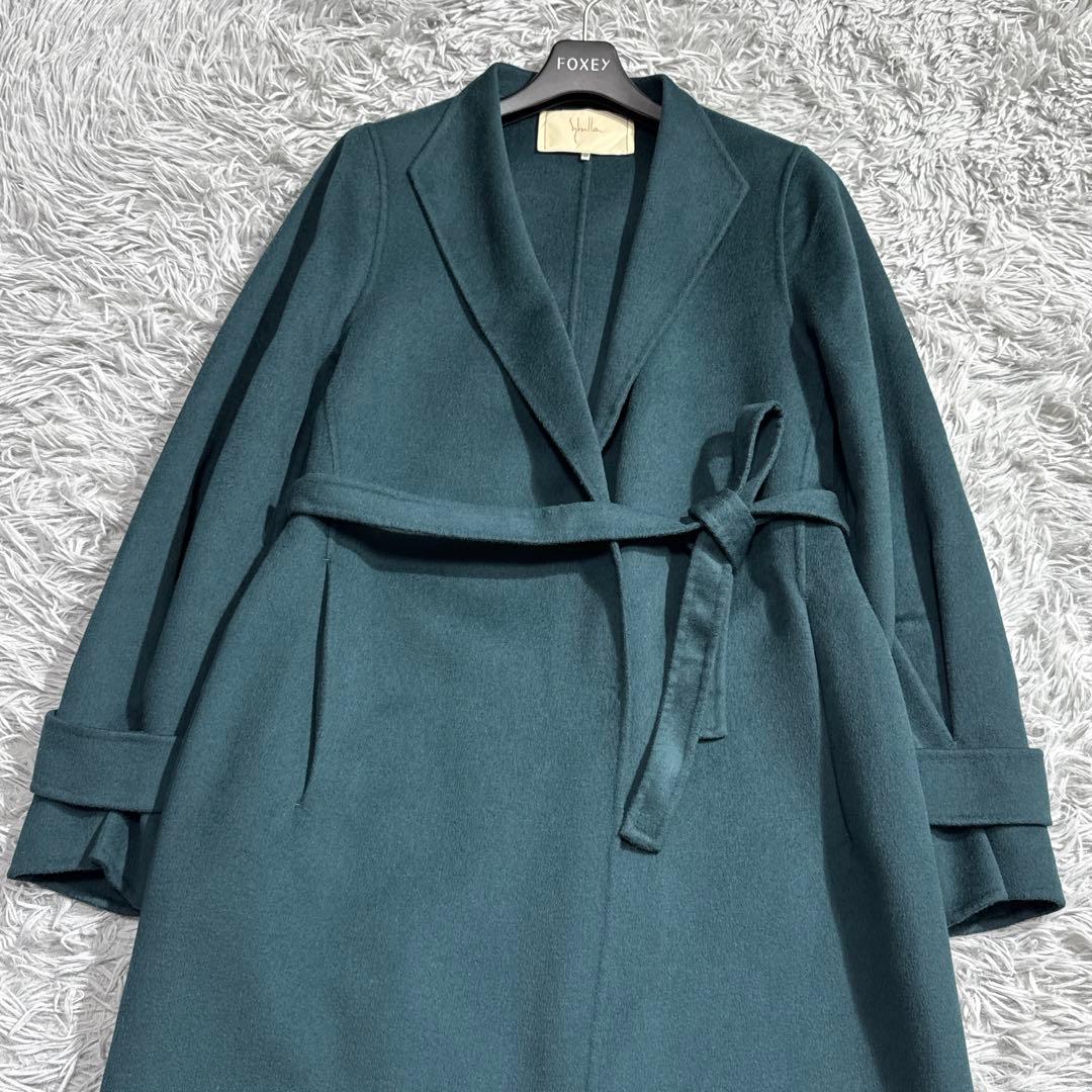 極美品✨21AW シビラ ダブルフェイスベルテッドコート ウール グリーン M