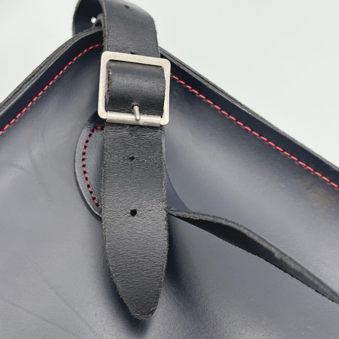 Zatchels ハンドバッグ リュック A4 本革 赤ステッチ ネイビー