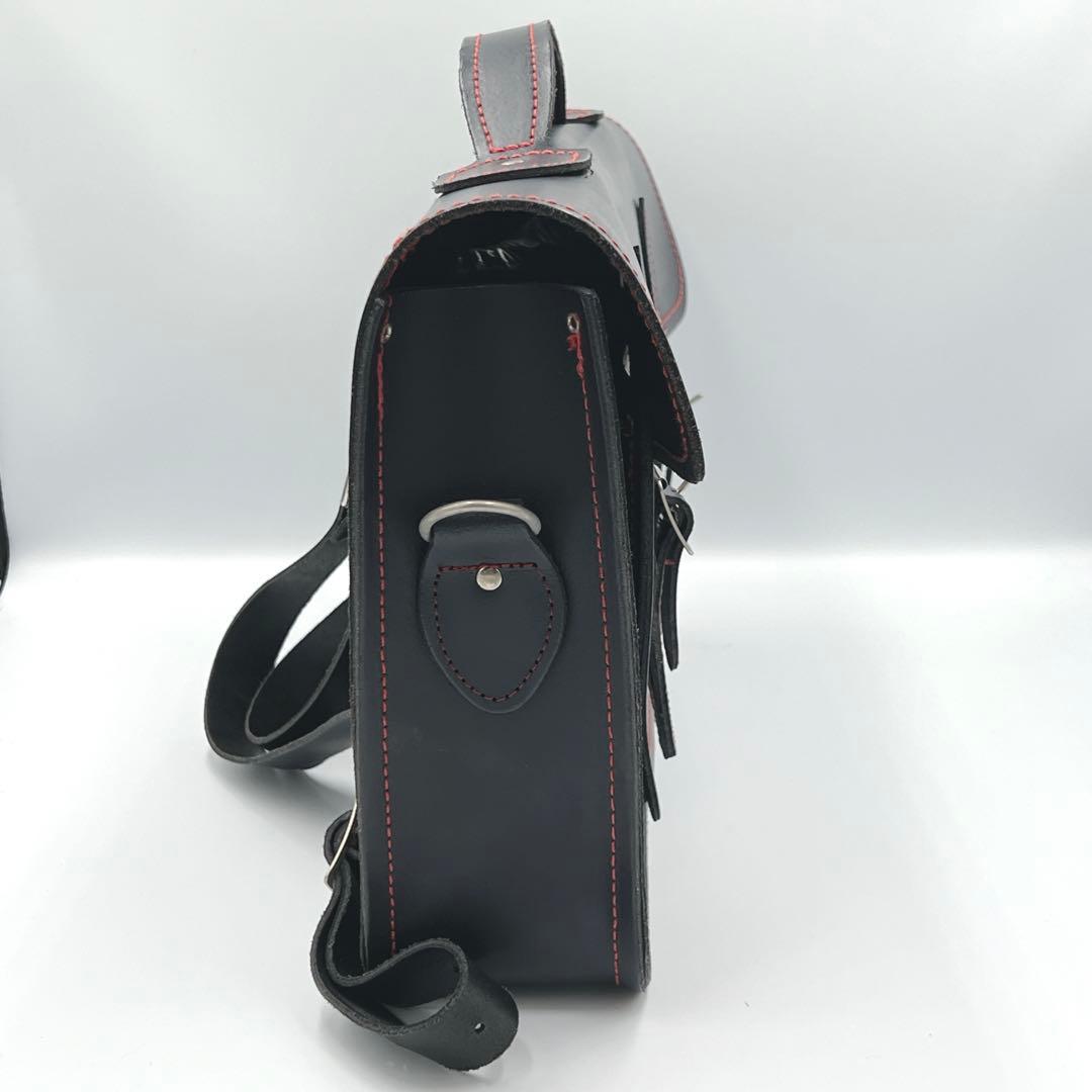 Zatchels ハンドバッグ リュック A4 本革 赤ステッチ ネイビー