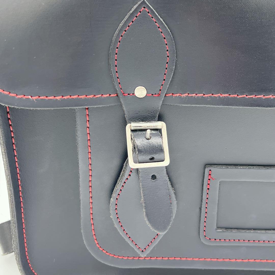 Zatchels ハンドバッグ リュック A4 本革 赤ステッチ ネイビー