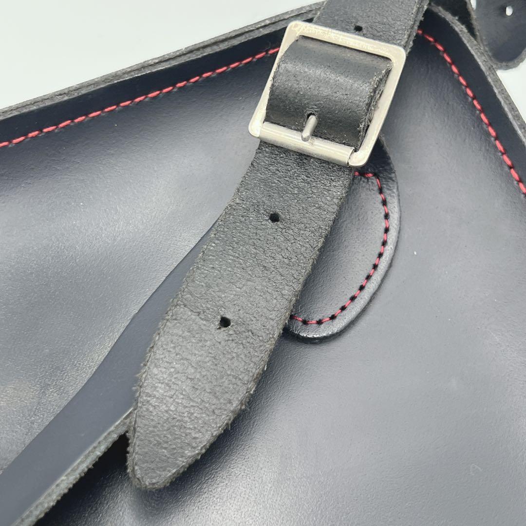 Zatchels ハンドバッグ リュック A4 本革 赤ステッチ ネイビー