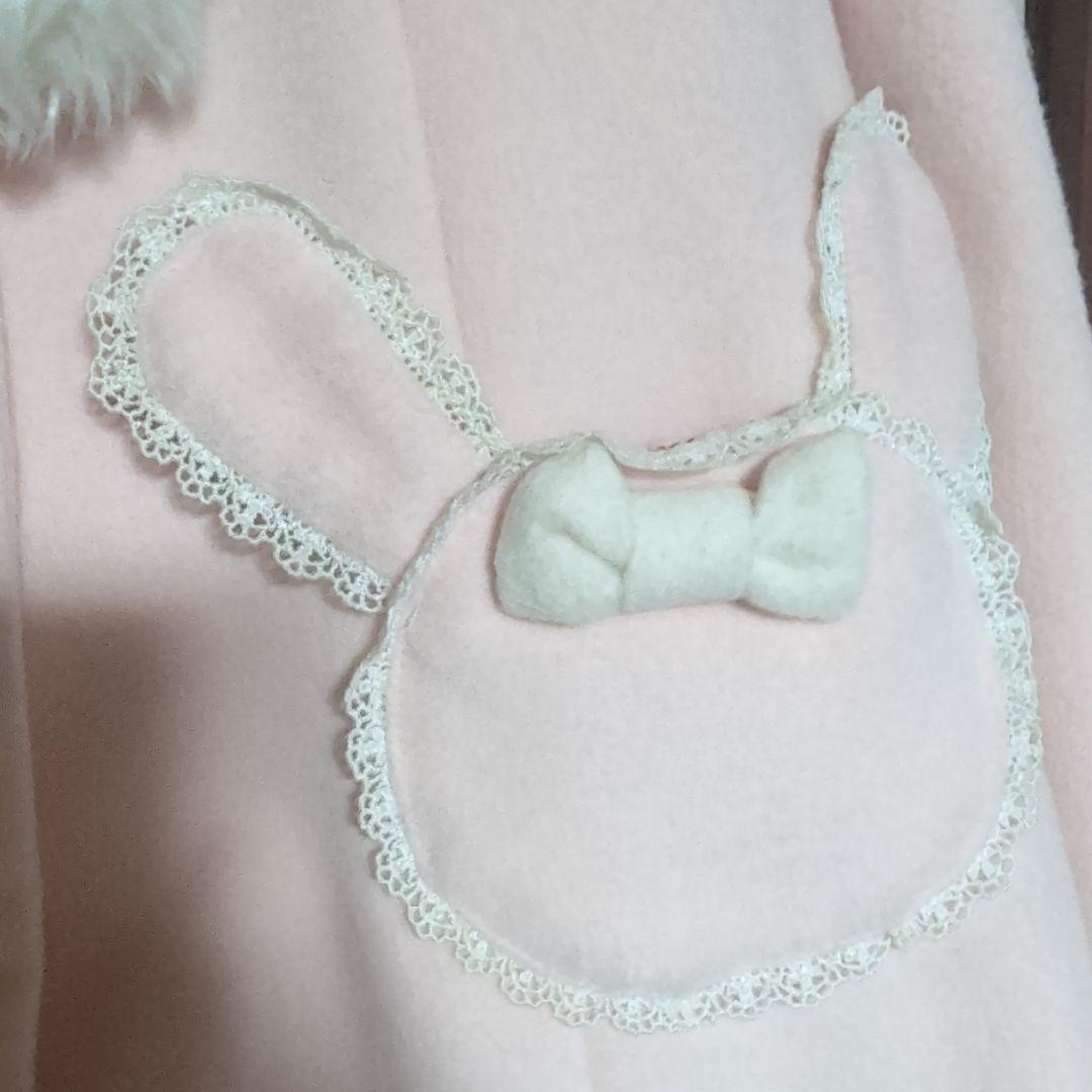 うさ耳ピンクのポンチョ風コート