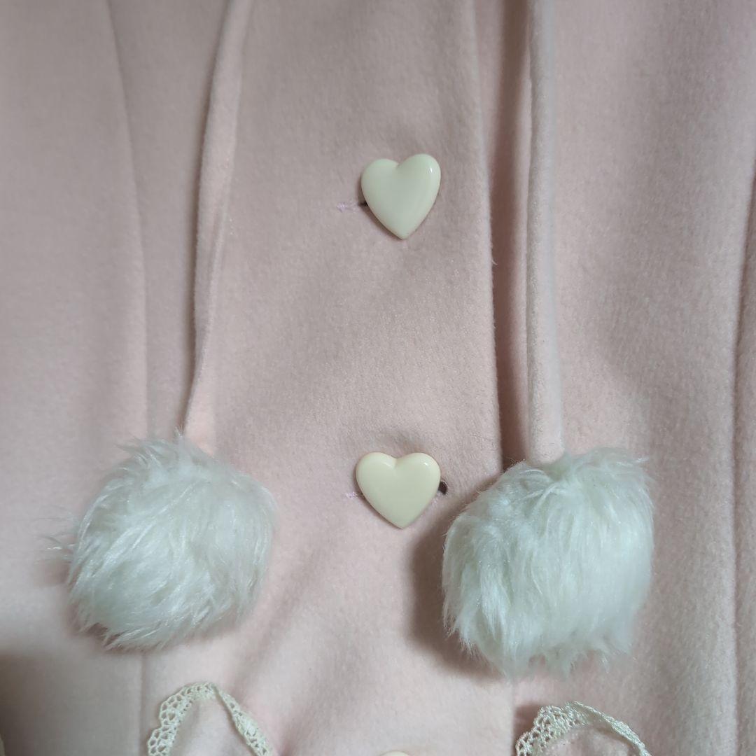 うさ耳ピンクのポンチョ風コート