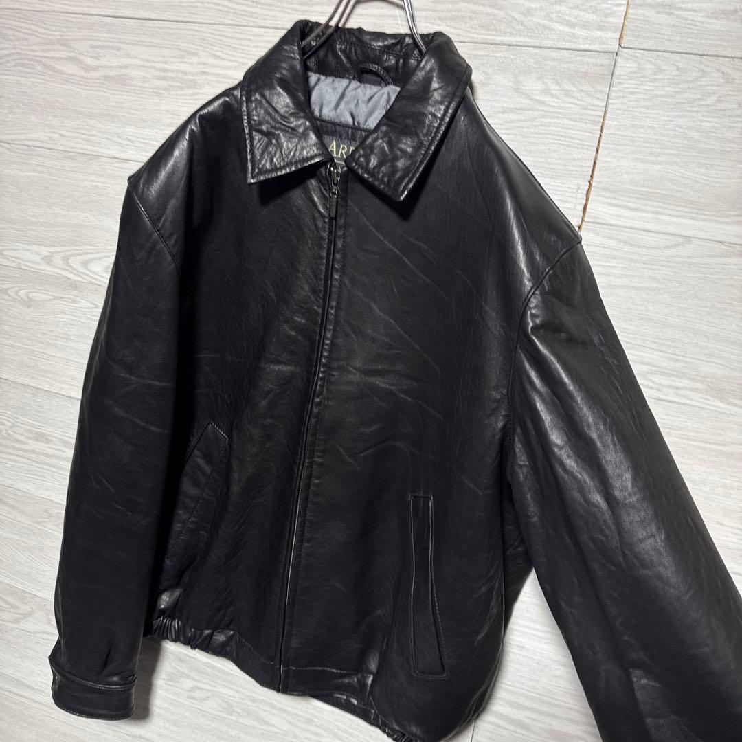 90s ARROW 本革 ショート丈 レザージャケット シングルライダース 黒