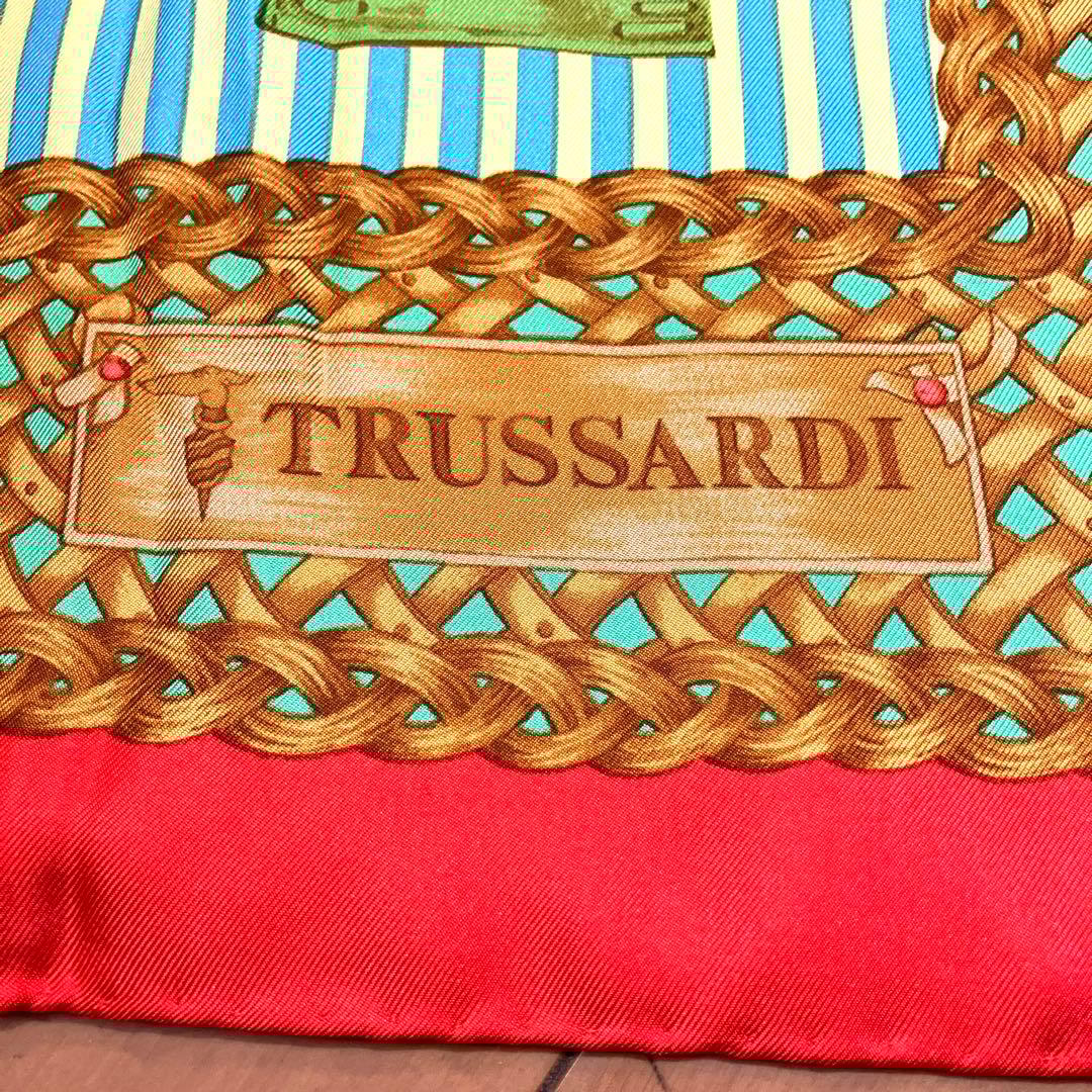 大判　TRUSSARDI トラサルディ スカーフ シルク　87x87