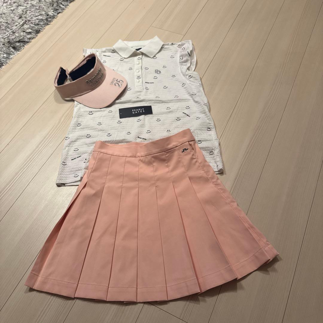 新品パーリーゲイツシャツ&j.lindebergスカート&サマンサタバサバイザー