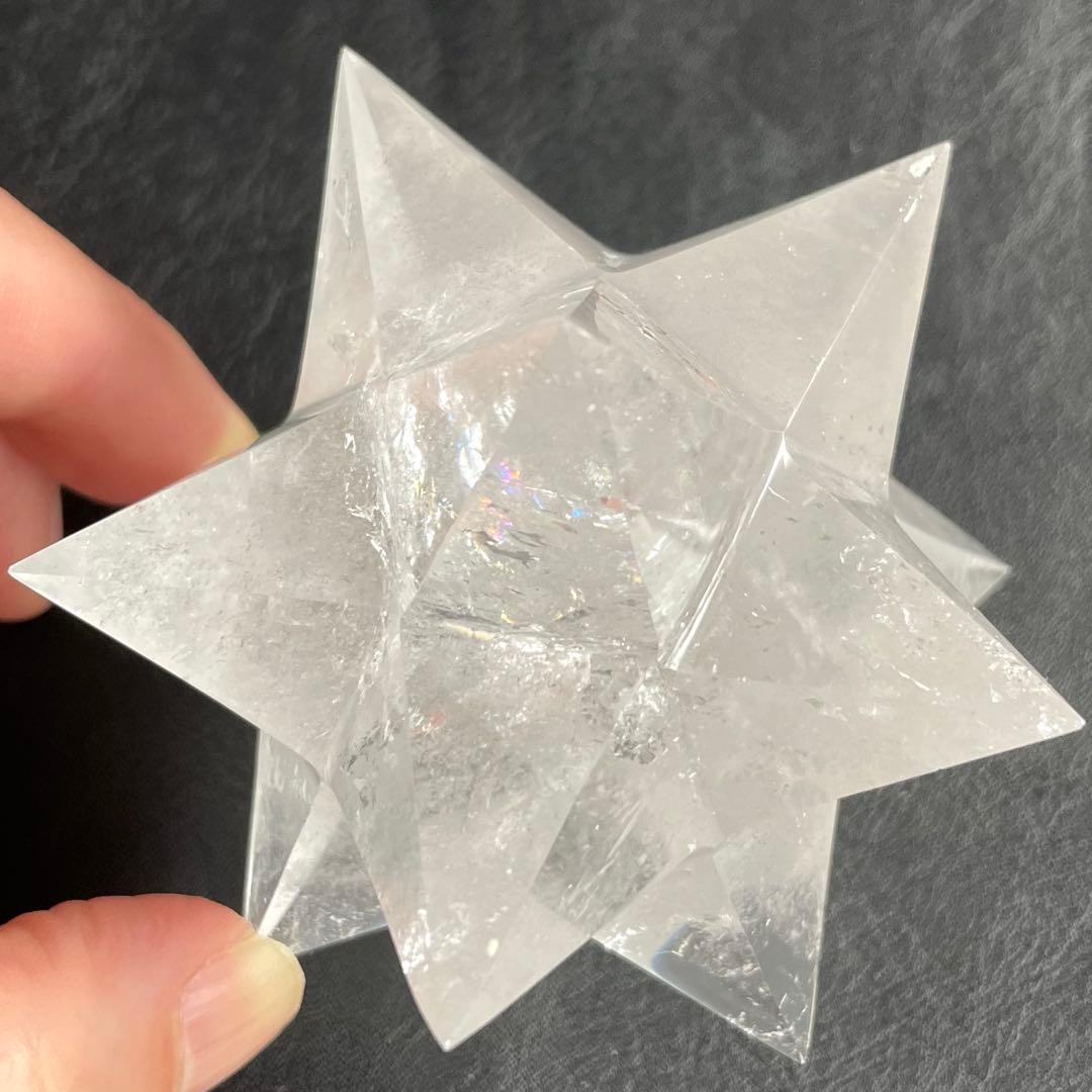 再お値下げ✨レムリアン水晶 アステロイド　小星型12面体　虹入り　80.8mm