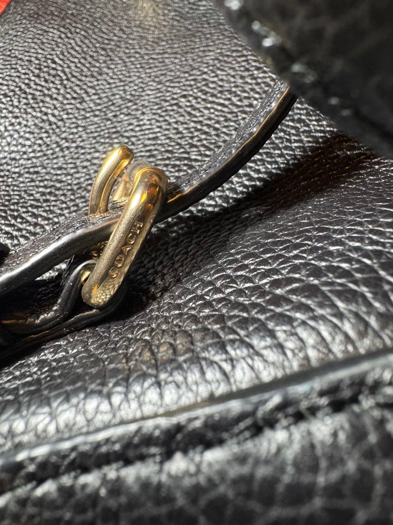 極美品　coach　リュック　シボ革　ブラック