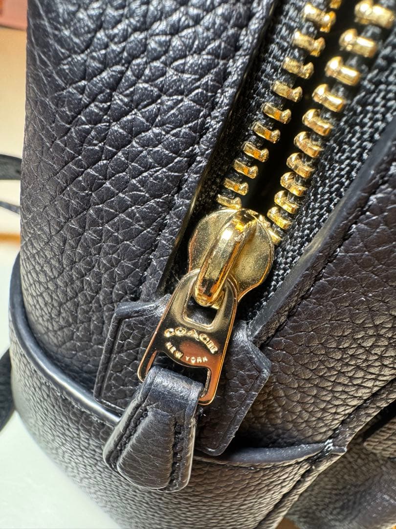 極美品　coach　リュック　シボ革　ブラック