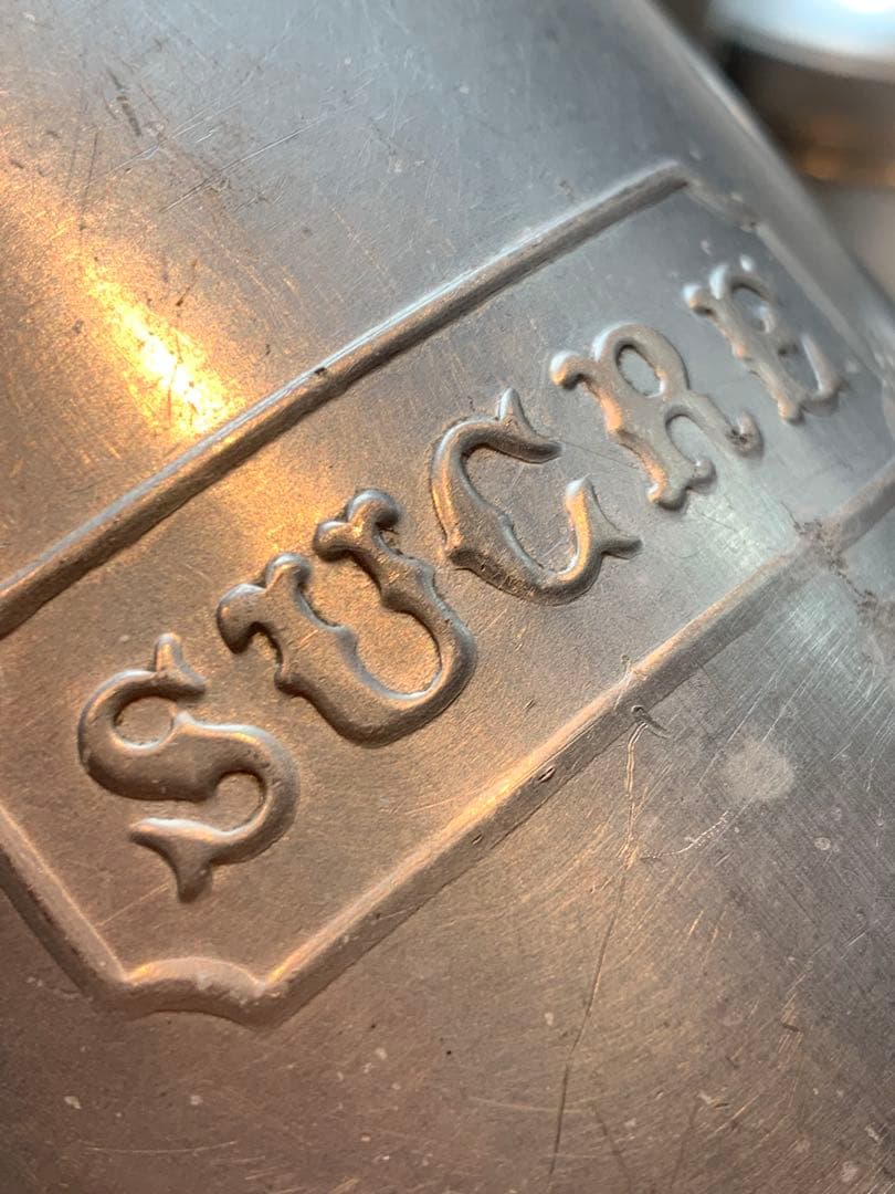 美品 フランス ビンテージ アンティーク アルミキャニスター 6点セットa.