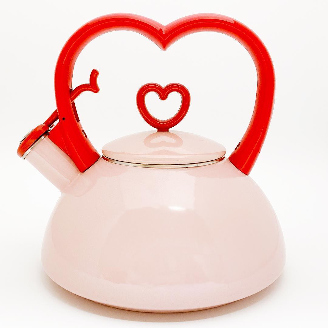 ガス・IH対応 ハート笛吹きケトル やかん ピンク ホーロー COPCO