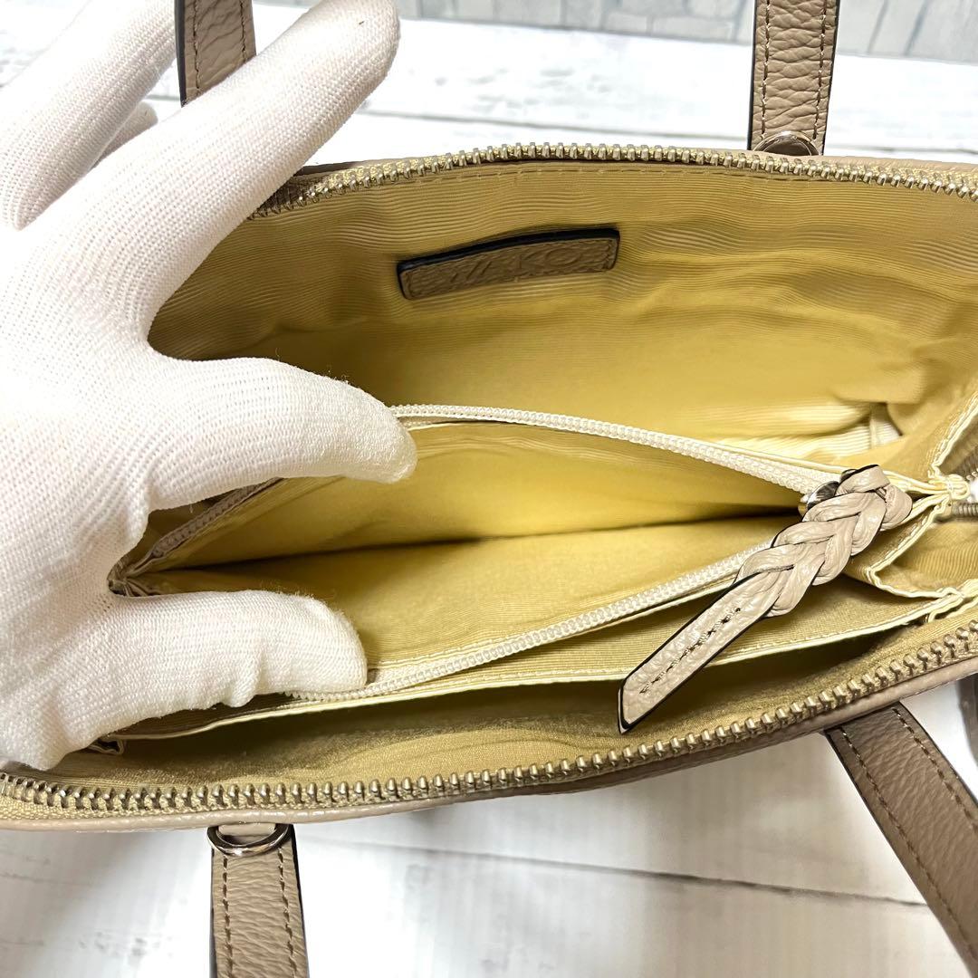 極美品 銀座和光 WAKO レザー 2way ショルダーバッグ ベージュ