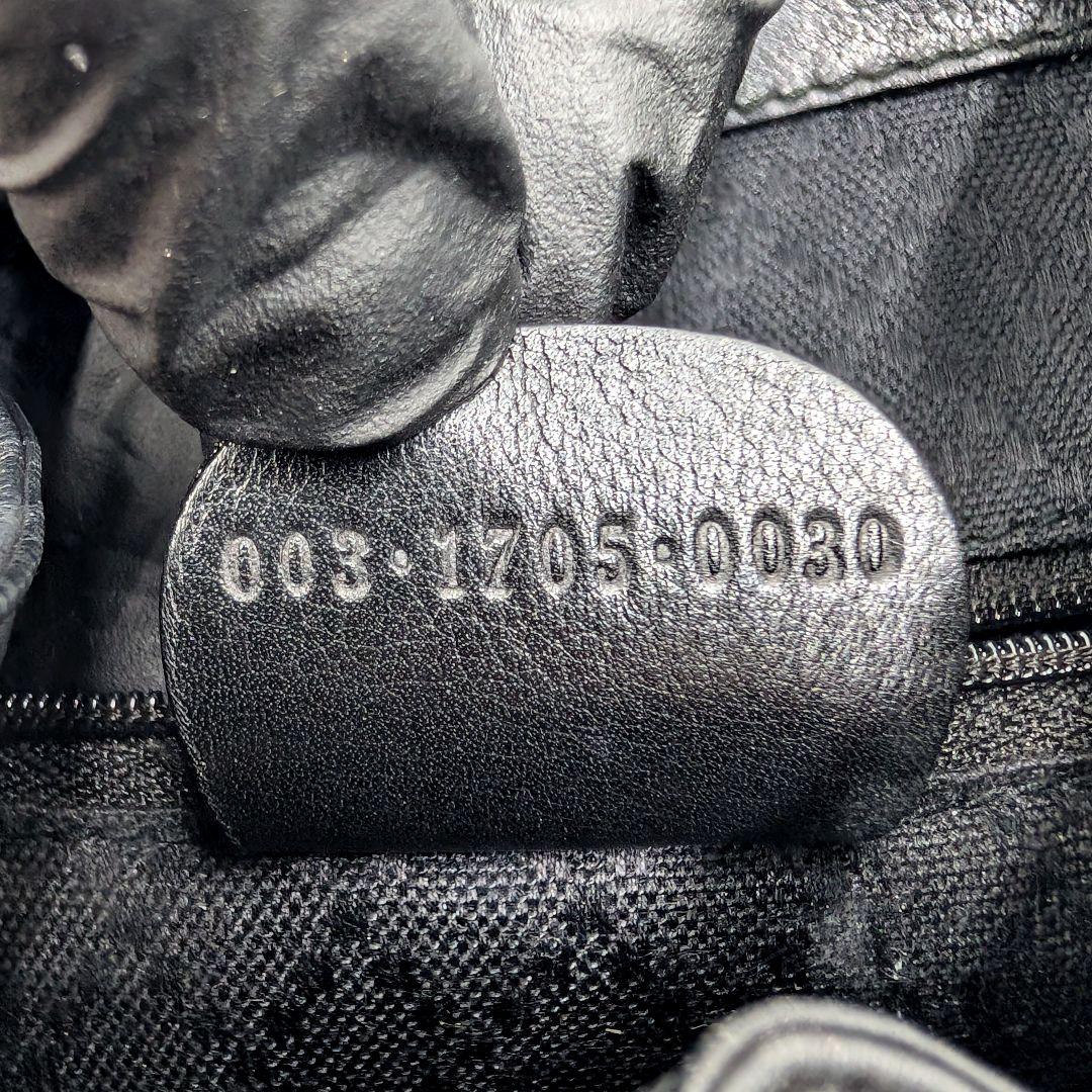 GUCCI オールドグッチ リュック バンブーハンドル オールレザー ブラック