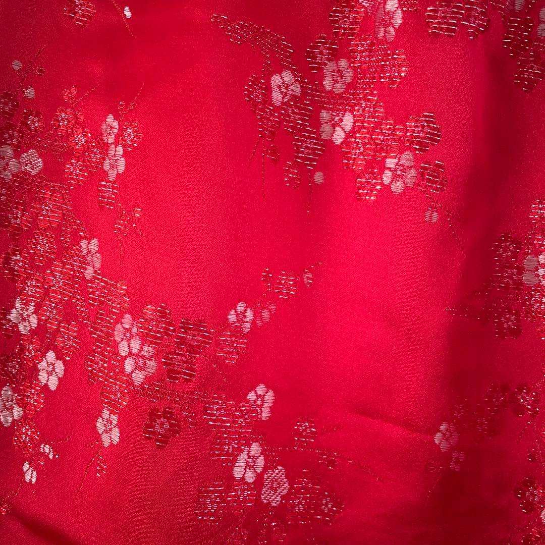 COMME des GARÇONS 花柄赤色ワイドパンツ