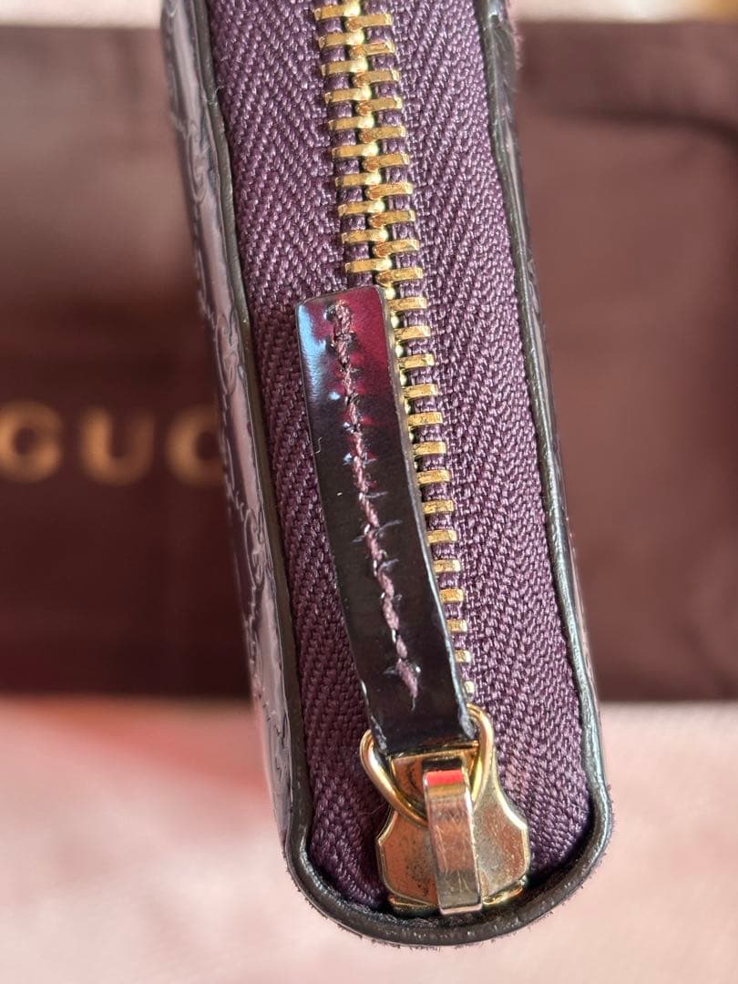 GUCCI グッチ　長財布 ラウンドファスナー　パープル