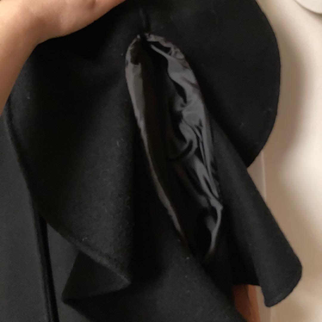 BARNEYS NEW YORK フリルケープコート 黒