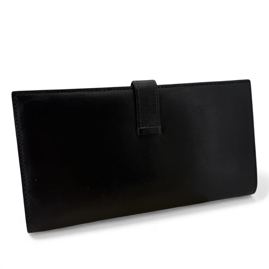 HERMES　エルメス　べアン 長財布 ブラック ゴールド金具 ボックスカーフ