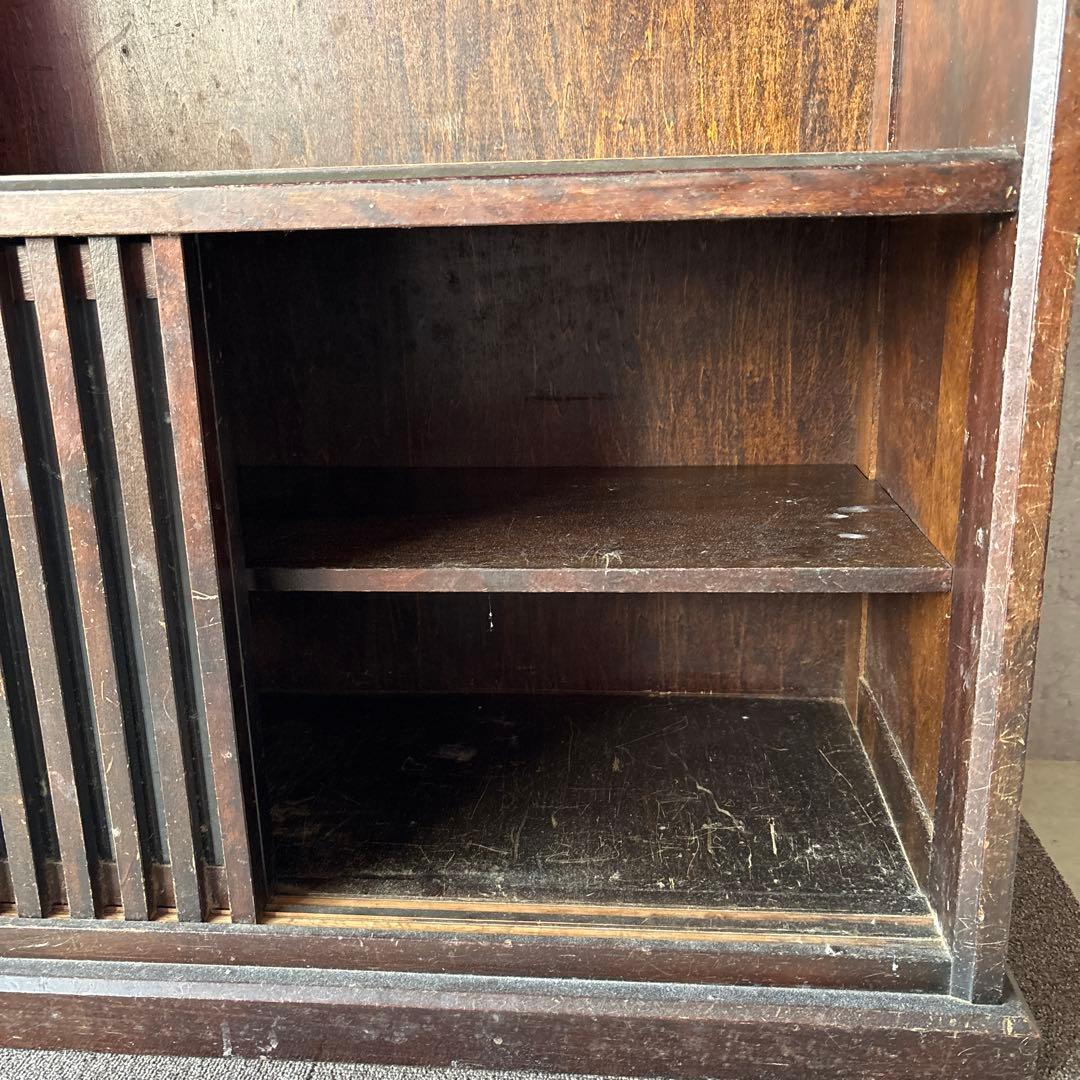 大川家具　格子　桜　食器棚　茶箪笥